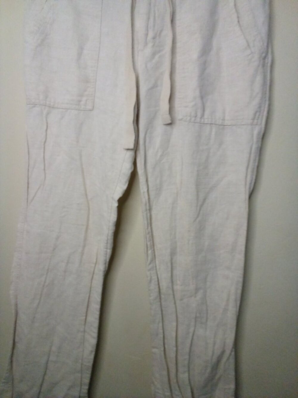 Banana Republic Pants Women 6 Linen Cotton Martin Fit Drawstring Beige - Picture 4 of 15